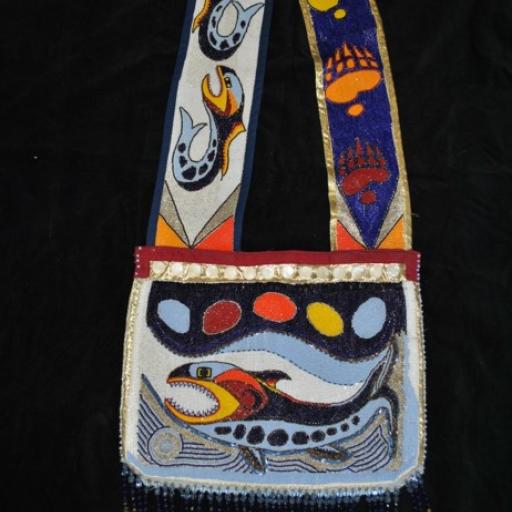 Contemporary Beaded Meskwaki Woman’s Bandolier Bag